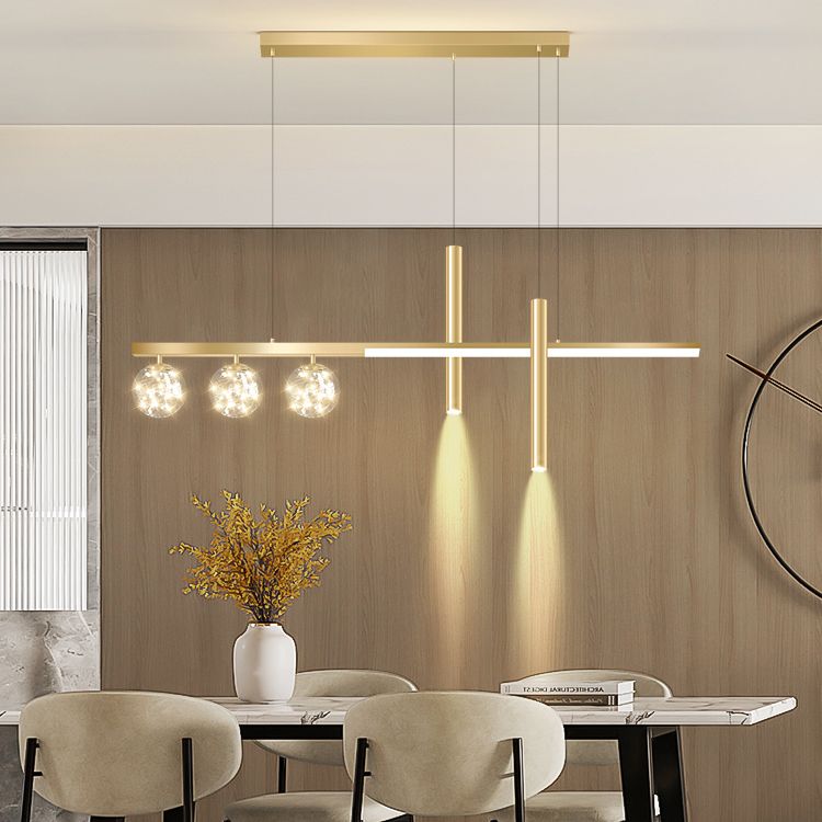 Modern Pendant Chandelier Geometric Island Lighting Fixtures Metal Chandelier for Dining Room
