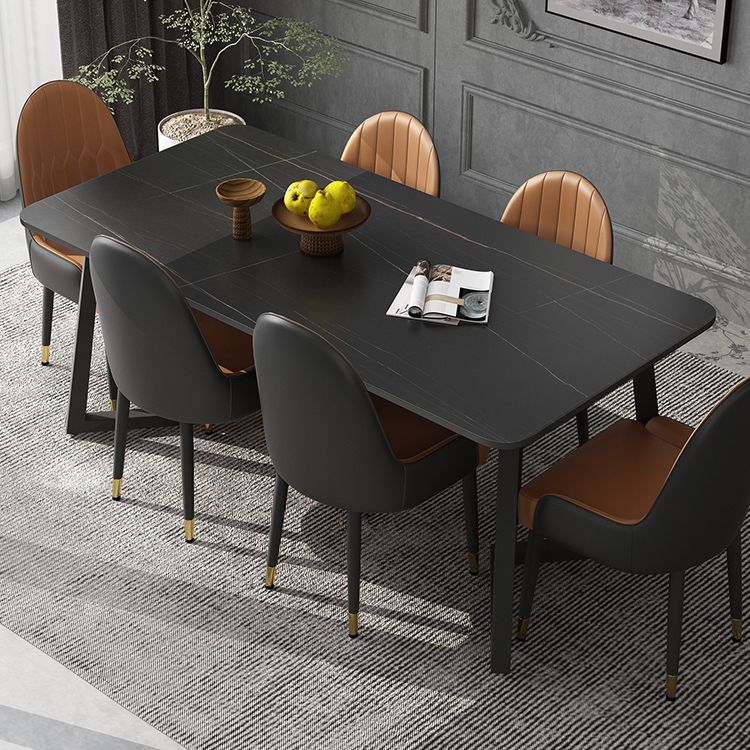 Modern Black Dining Table Set 1/2/5/7 Pieces Metal Dinette Set for Home