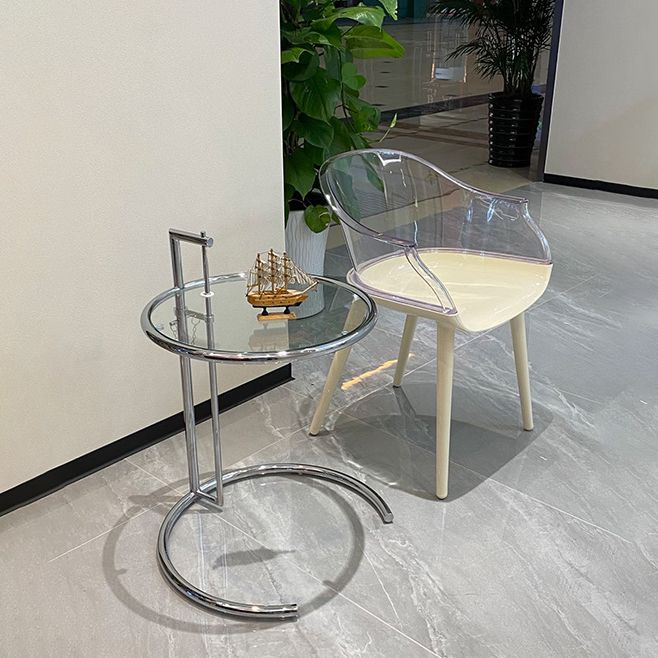 Glam Style Transparent Acrylic Arm Chair Multicolor Dining Arm Chair for Home