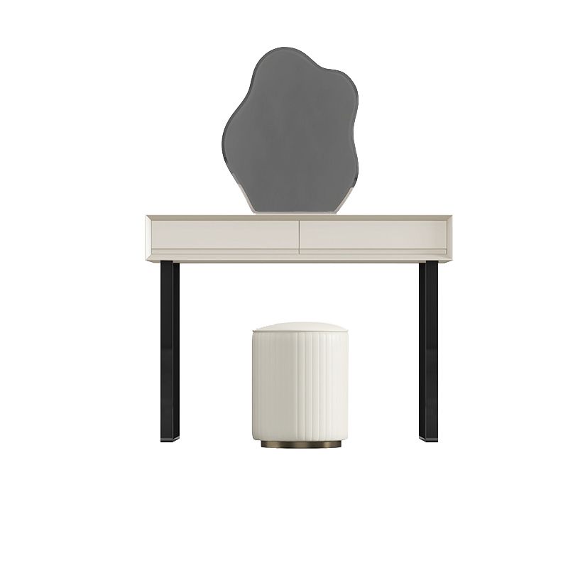 Gray/White 15.74" W x 29.521" H With Drawer Contemporary Makeup Table