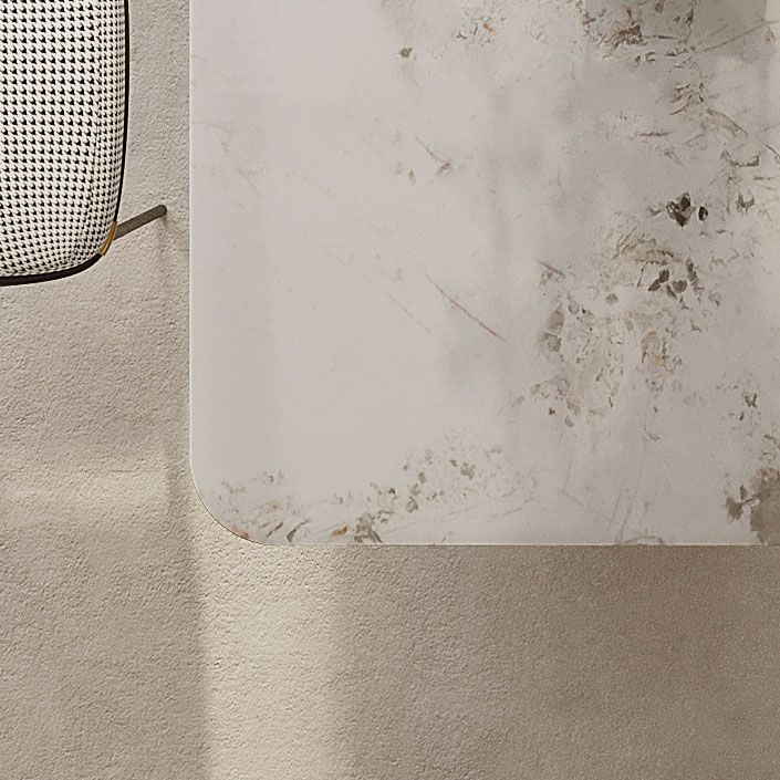 Sintered Stone Dining Table Set 1/5/7 Pcs Rectangle Dining Table and Linen Dining Chairs