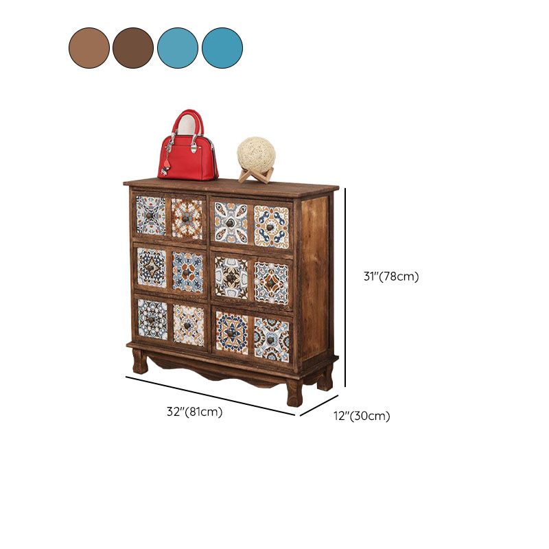 Coastal Storage Chest Solid Wood Dresser , 11.7/14.04 Inch Width