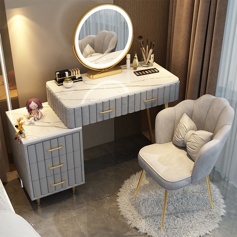 Lighted Mirror Makeup Vanity Desk Standing Makeup Vanity Set