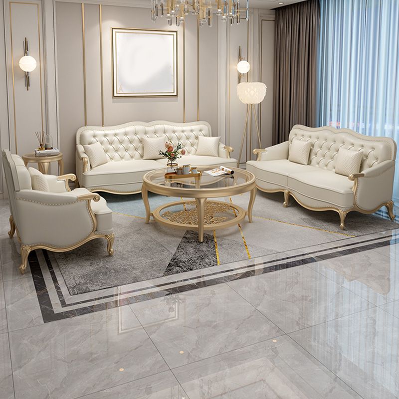 38" High Sofa Charles Of London Arm Sofa with Tufted Split-Back for Living Room