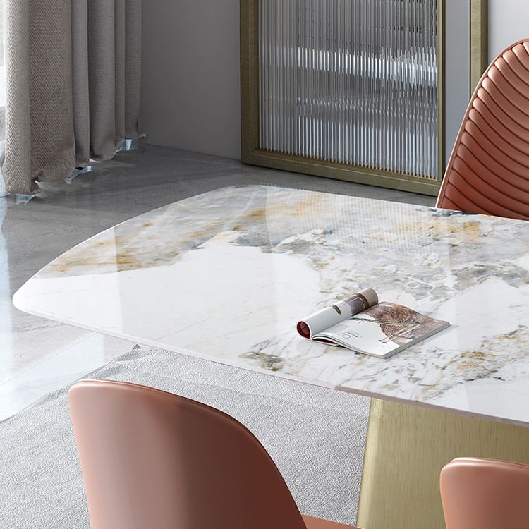 Glam 1/4/5/7 Pieces Dining Set Sintered Stone Dining Table Set with PU Leather Chairs