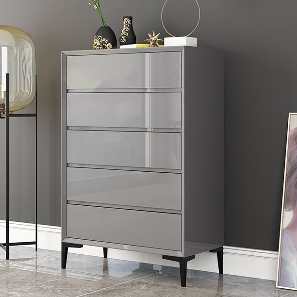 Contemporary Vertical Chest Wood Chest with Drawers for Bedroom