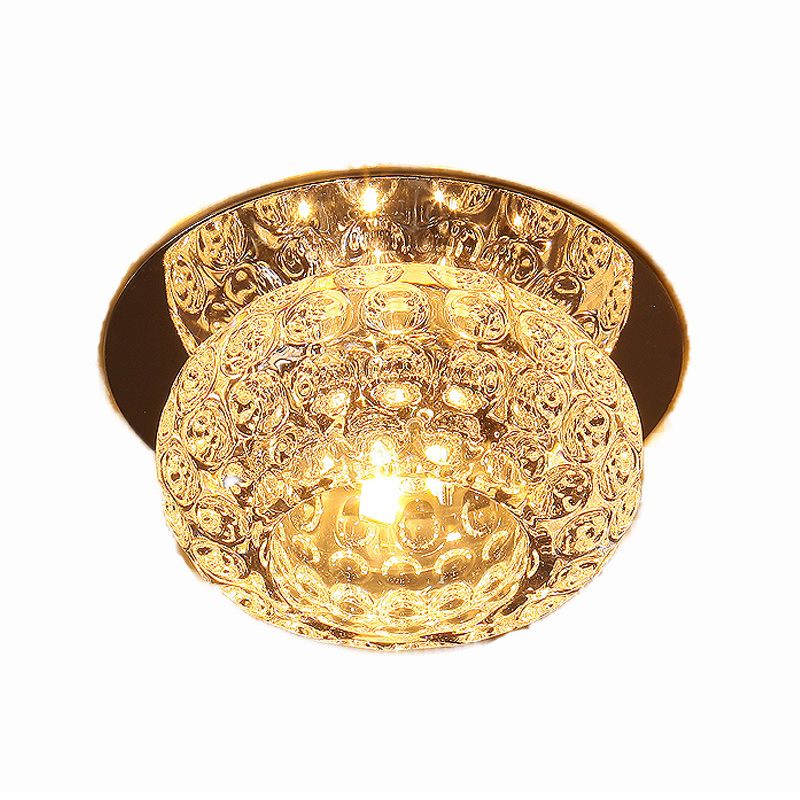 Doughnut Corridor LED Flush Mount Lighting Clear K9 Crystal Simplicity Flush Mount Ceiling Light