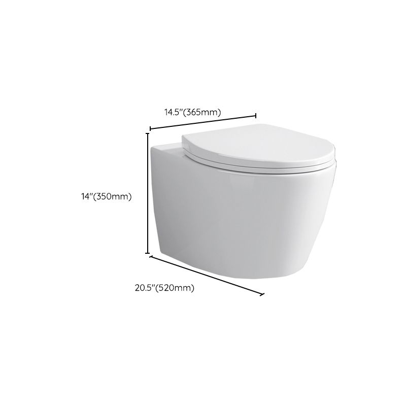 Modern Wall Hung Toilet Bowl 1-Piece Urine Toilet with Seat for Washroom