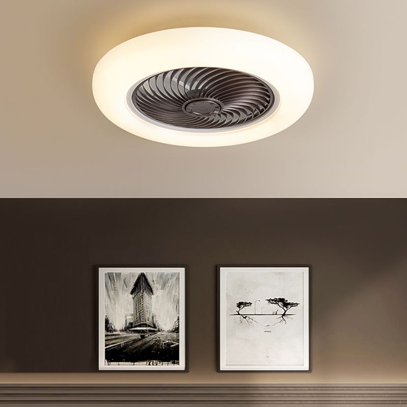 Stilvolle minimalistische runde Lüfterlampe Acryl Schlafzimmer LED SEMI BUSH MOUNT Deckenleuchte