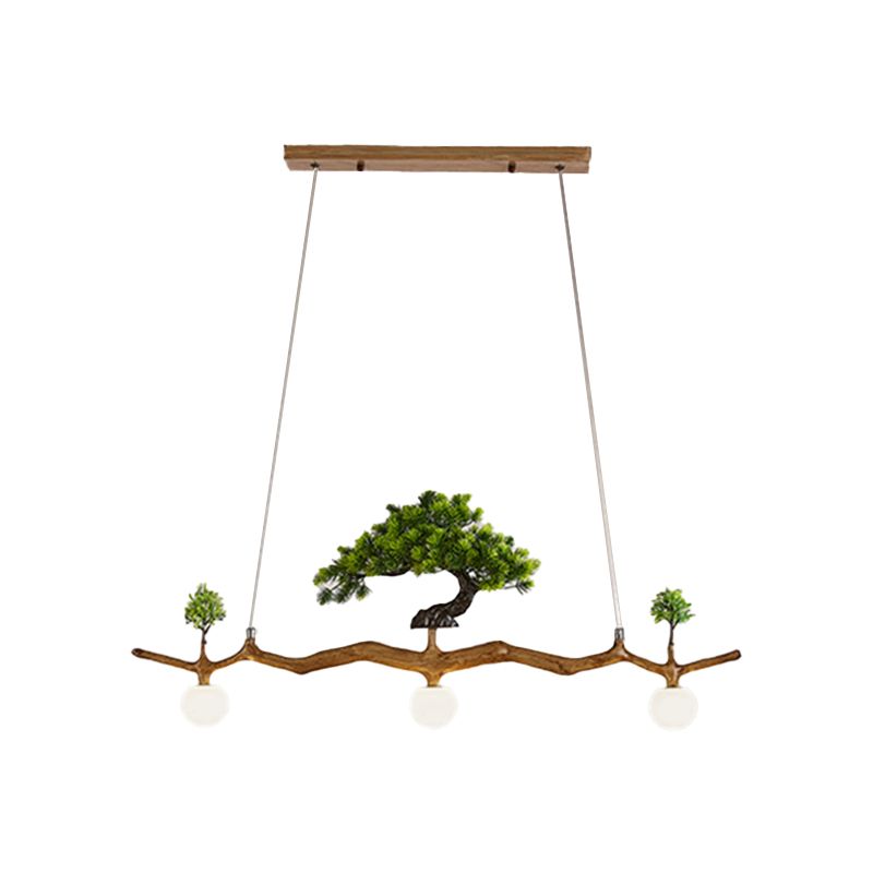 Modern Style Hanging Island Light Glass Hanging Lighting Fixture for Dining Room