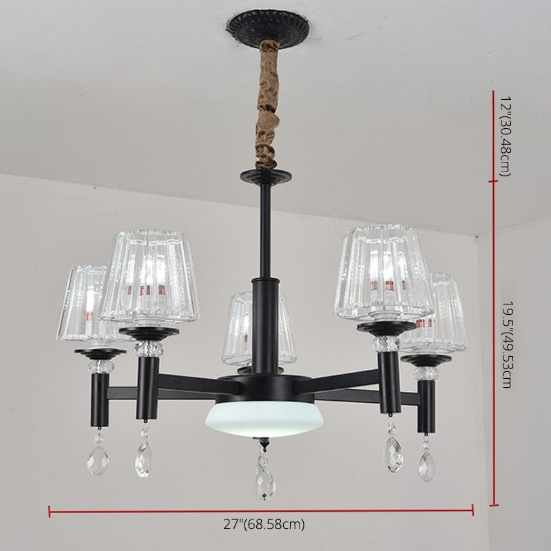 Lampadario in vetro colorato artigianale ombreggiato in stile mediterraneo lampada per lobby