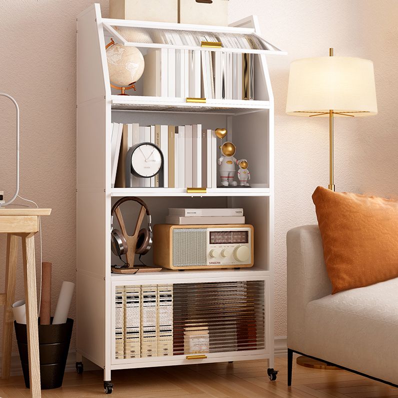 13.78"W Bookshelf Contemporary Style Bookcase for Home Study Room with Casters