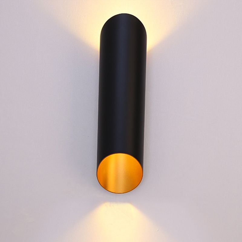 Minimal Oblique Tube Wall Lamp Aluminum 2 Lights Corridor Wall Light Fixture in Black