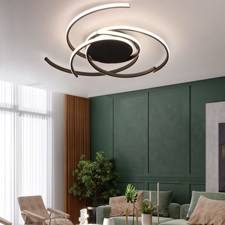 LED Contemporaine proche de l'éclairement d'ébullition Courriage étroit à Ceiling Lamp avec Metal Shade