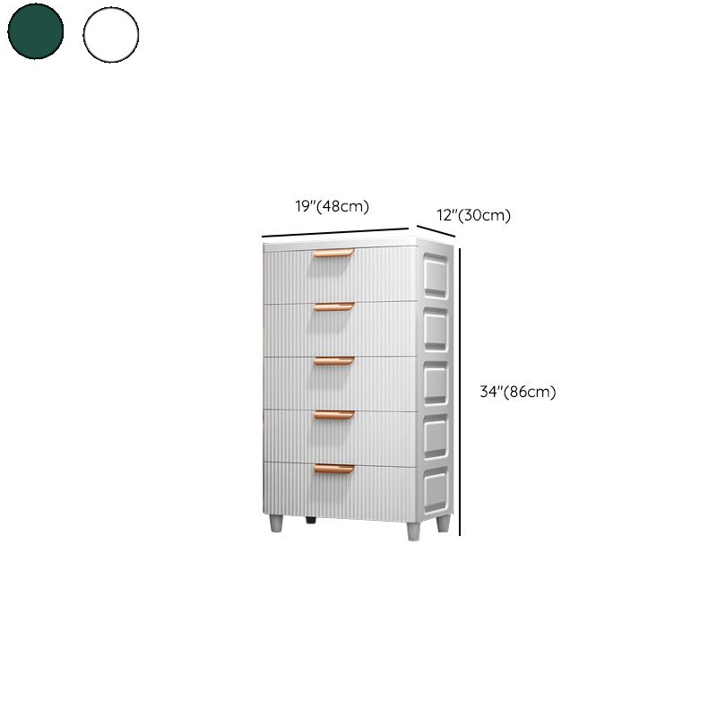 Ultra Modern Plastic Vertical Kids Nightstand with Drawers for Bedroom