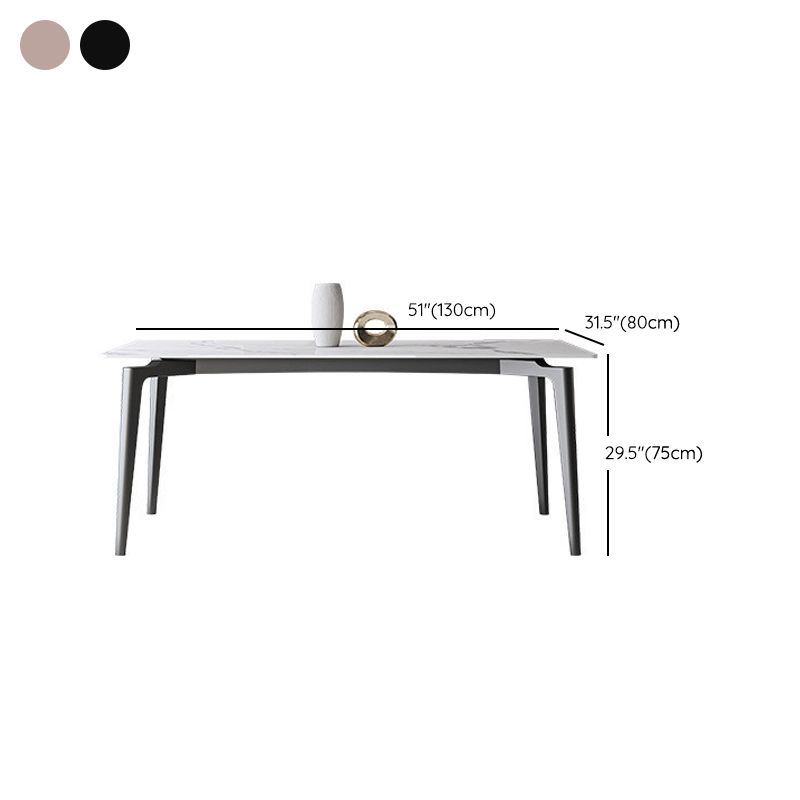 Simplicity Dinette Table Rectangle Stone Dinner Table for Dining Room