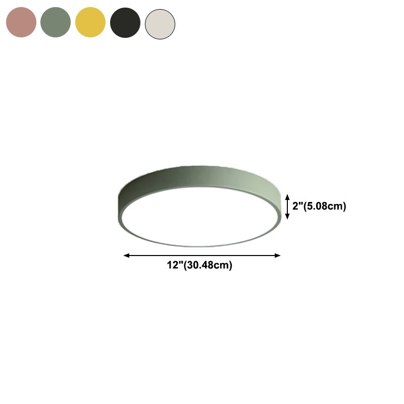 Metal LED Flush Mount Macaroon Circle Ceiling Mounted Fixture for Bedroom