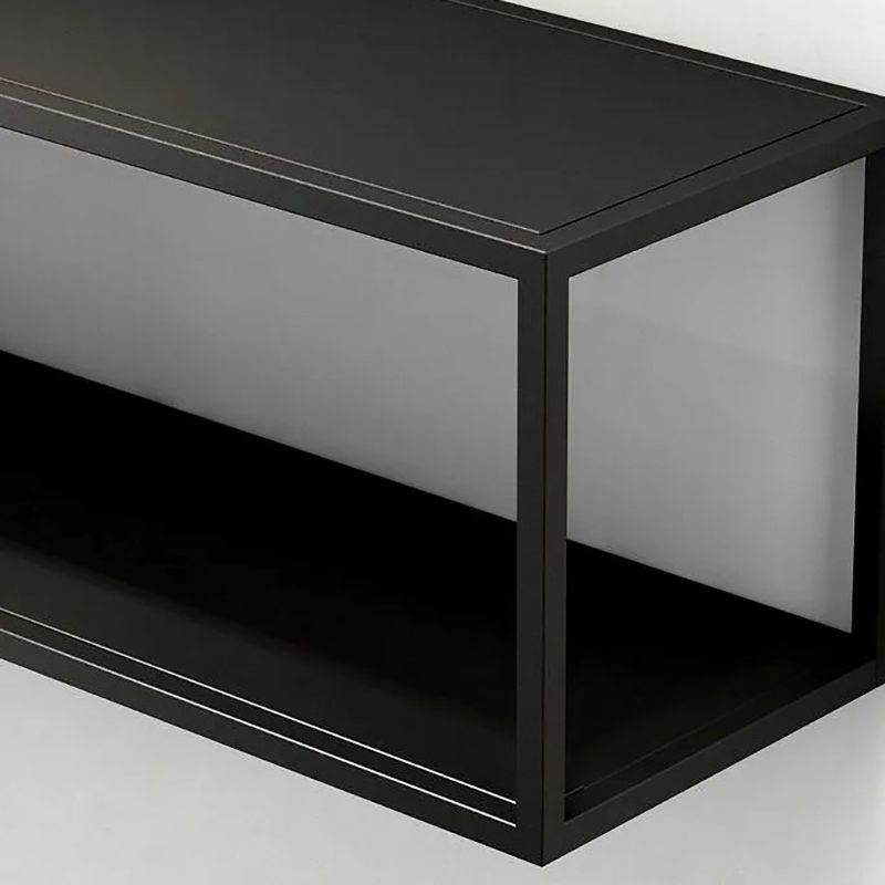 Closed Back Wall Mounted Bookshelf Metal Shelves Included Bookcase in Black