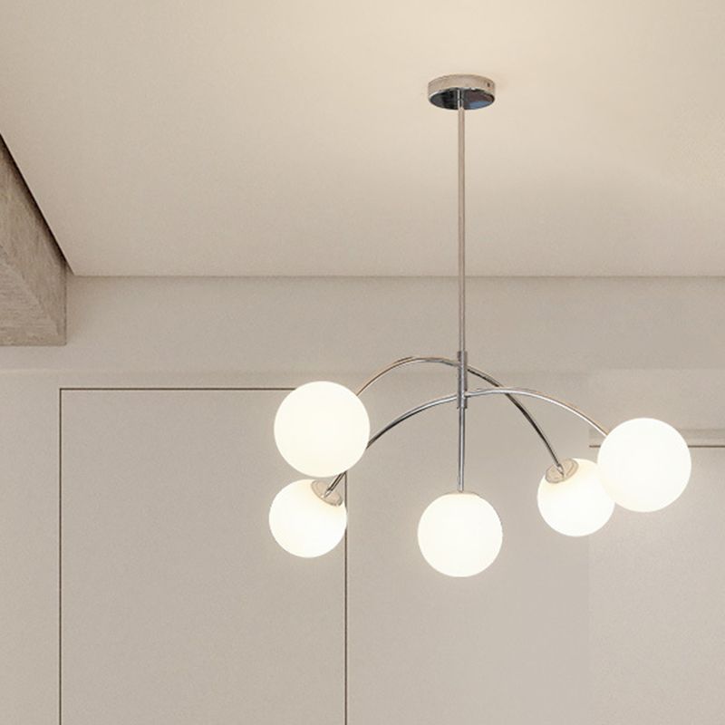 Ball Shape Glass Island Pendants Modern Style 5 Lights Island Pendant Lights