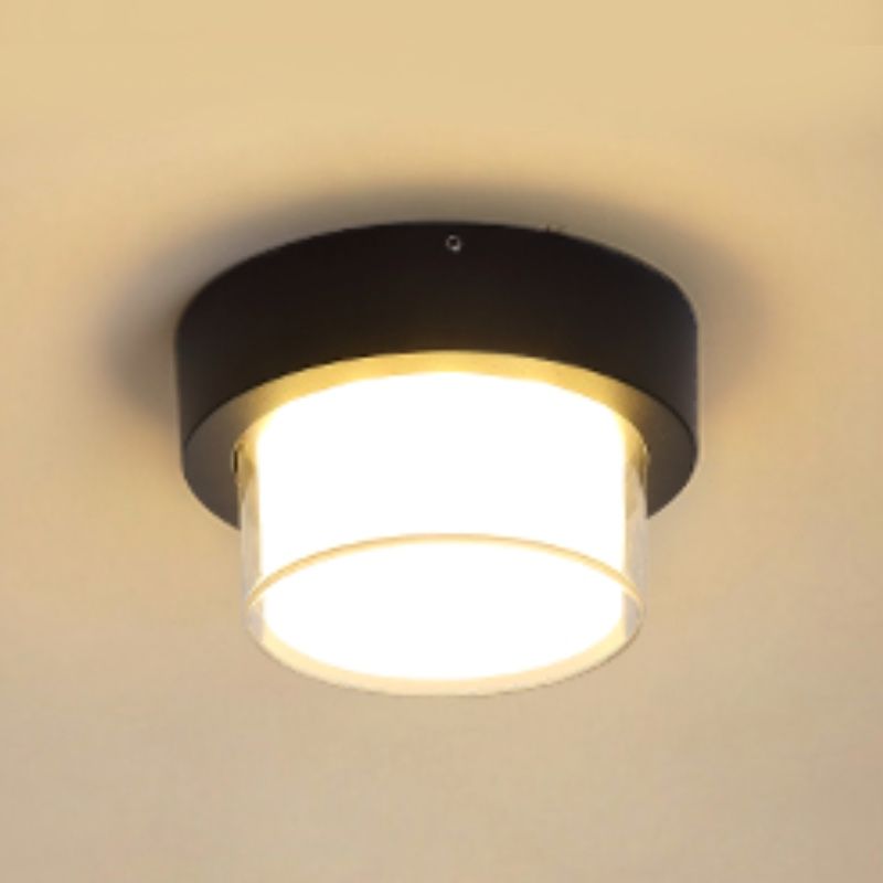 Lámpara de montaje empotrado tradicional Luz de montaje empotrado impermeable de 1 luz con pantalla de vidrio blanco