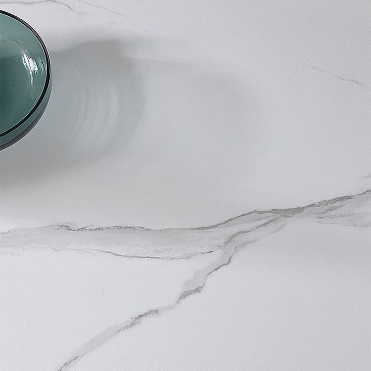 Industrial White Table for Restaurant Rectangle Dining Table with 4 Legs