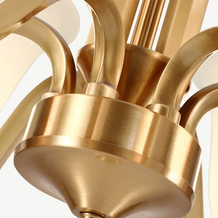 Bell Shape Pendant Lights Modern Glass Pendant Chandelier in Gold Finish