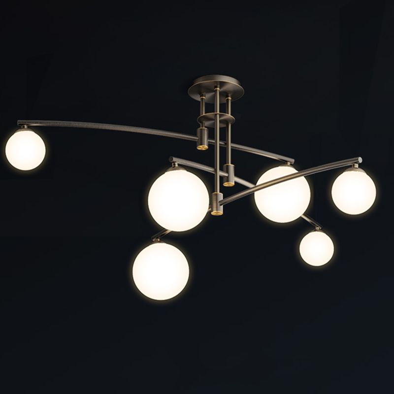 New Modern Glass Semi Flush Light Fixtures Bedroom Starburst Flush Mount Light with Shape