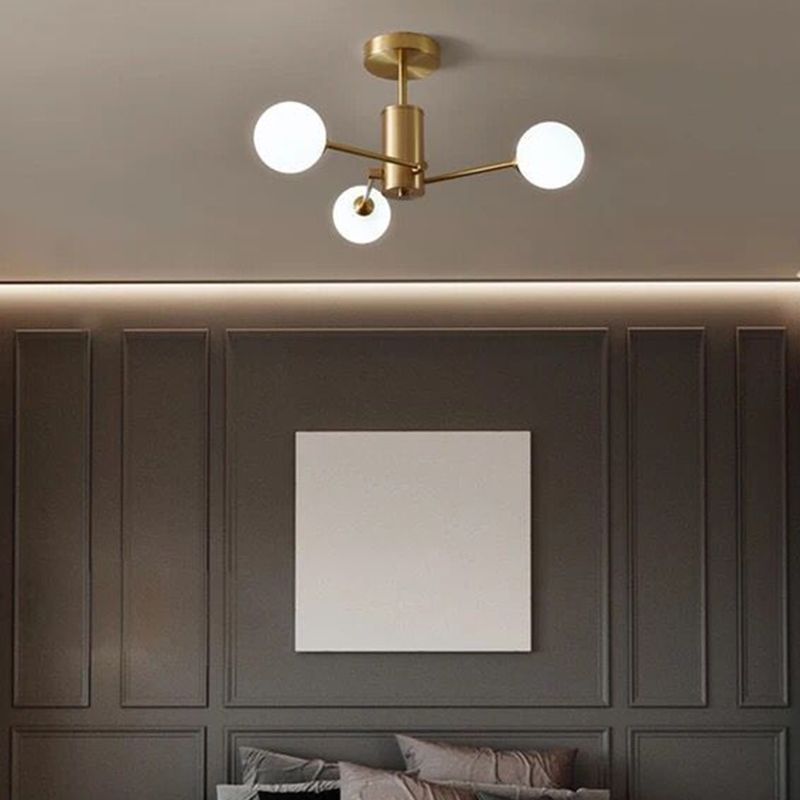 Moderne lampade da incasso Lampada da incasso in vetro globo in oro per soggiorno