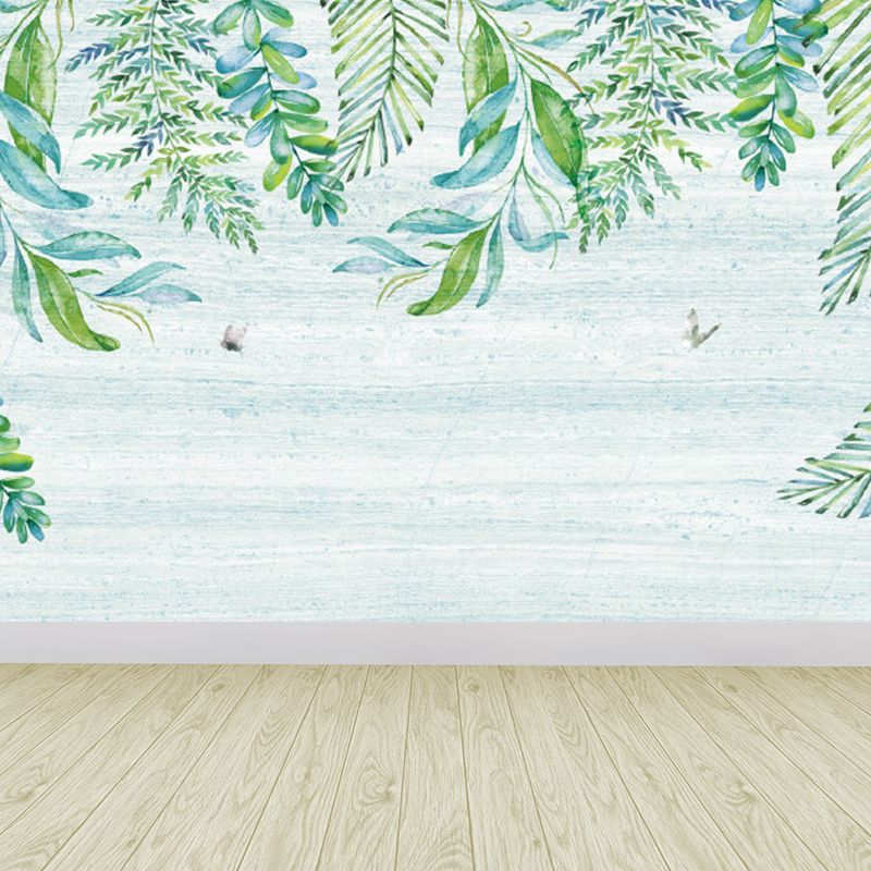 Peinture murale botanique extra large, couleur claire, art mural non tissé pour décoration intérieure, personnalisé