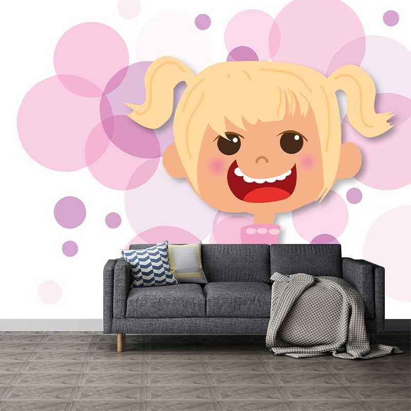 Horizontal Illustration Cartoon Mural Environment Friendly Wallpaper for Kid's Bedroom