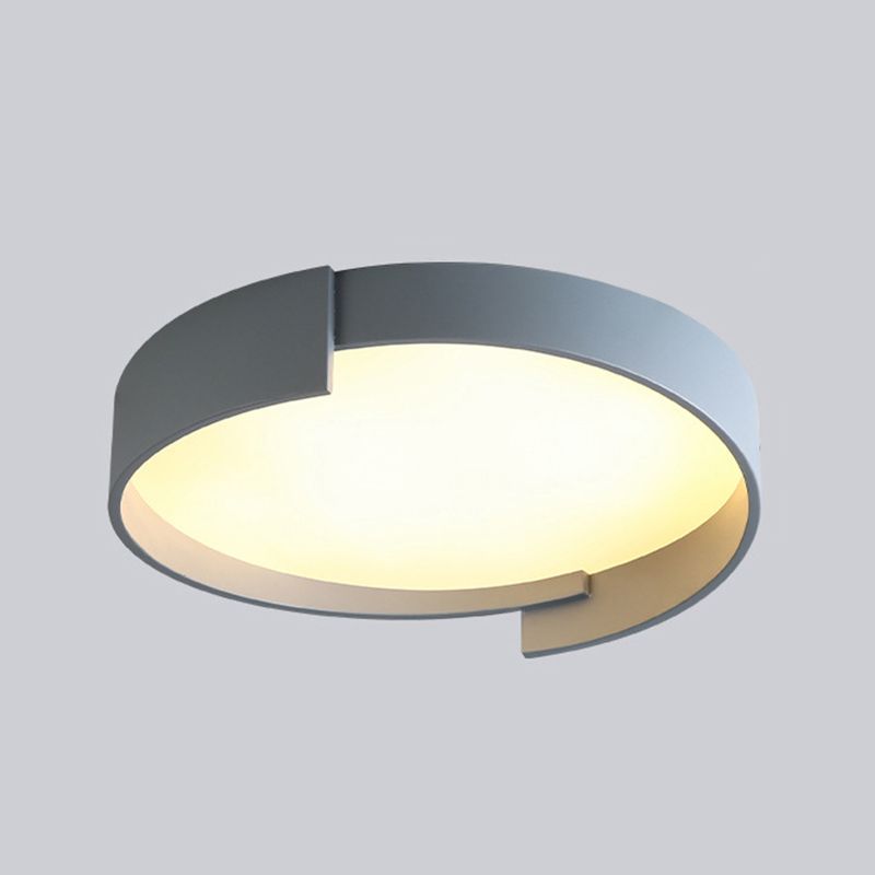 Modern LED Metal Flush Mount Circular Shape Ceiling Light with Acrylic Shade for Bedroom