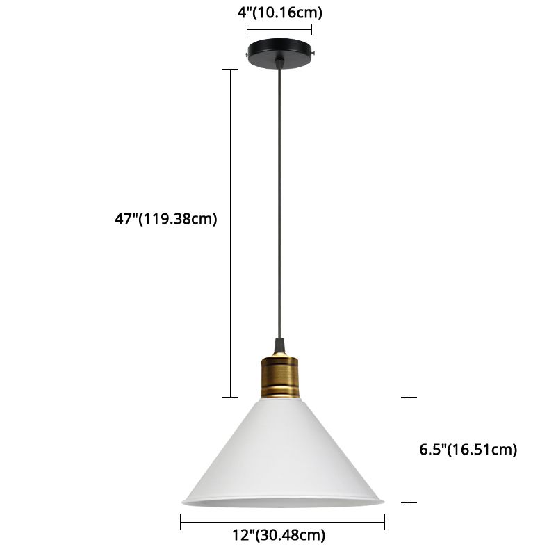 Metal Tapered Hanging Light Nordic Modern Style 1 Light Restaurant Ceiling Pendant Lamp