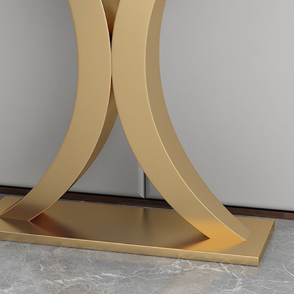 Glam Console Table Half Moon Marble Accent Table , 12 Inch Wide