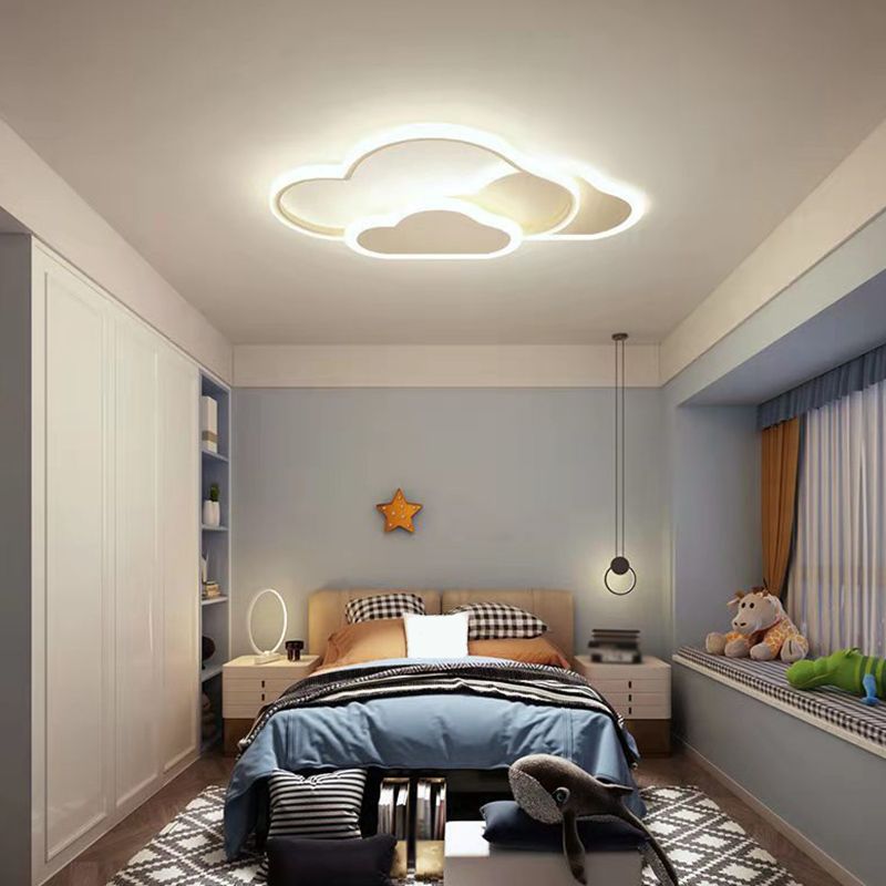 Creative Shaped LED Plafond Licht Kids Room Minimalist Line Design Flush Mount Verlichting Armatuur met Acryl Schaduw