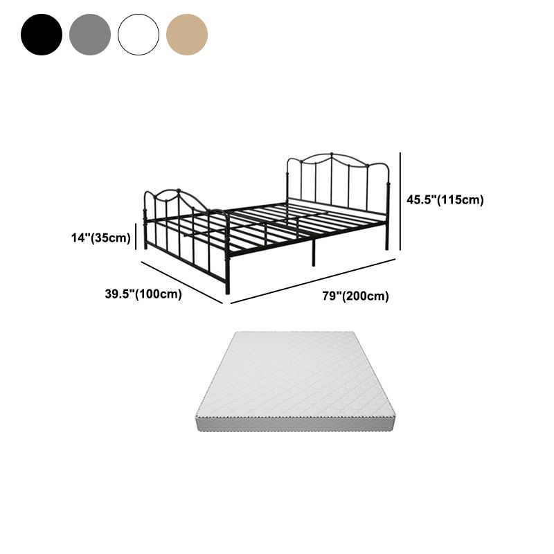 Glam Iron Open-Frame Bed with Camelback Headboard and Metal Legs