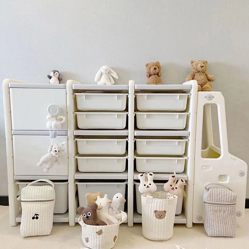 Modern Plastic Standard Kids Bookcase Open Back in Car Theme