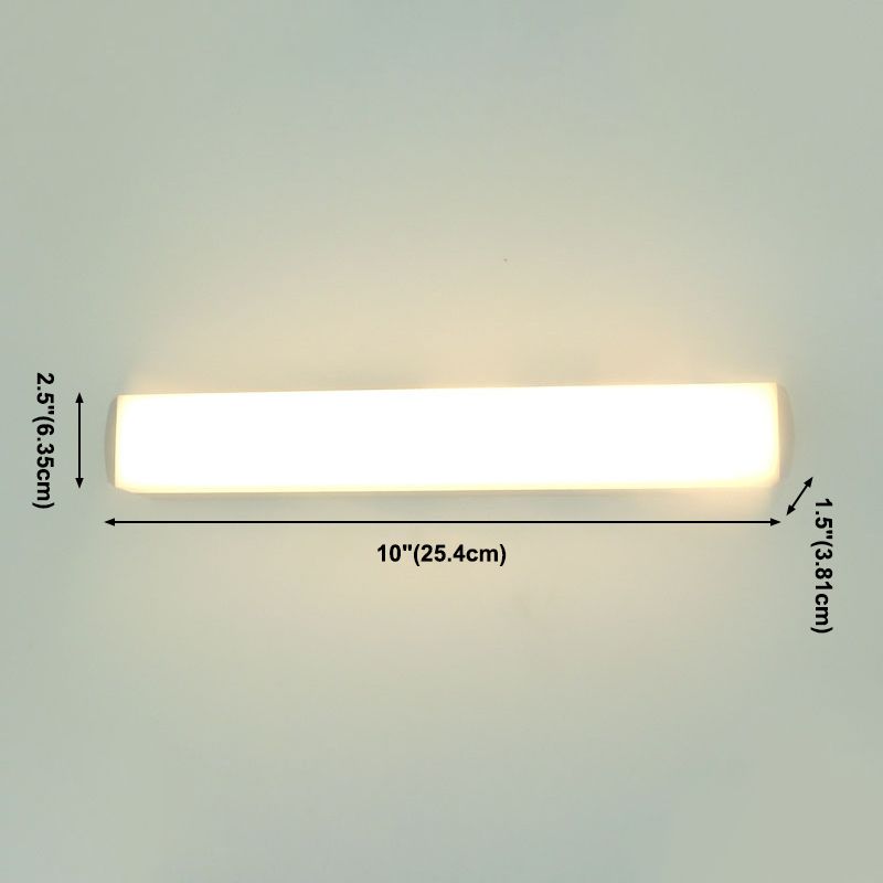Modern Style Strip Wall Light 1 Light LED Mirror Light in Silver for Toilet