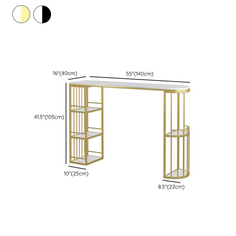 Modern Style Bar Table Set 1/3 Pcs White Granite Bar Table Set