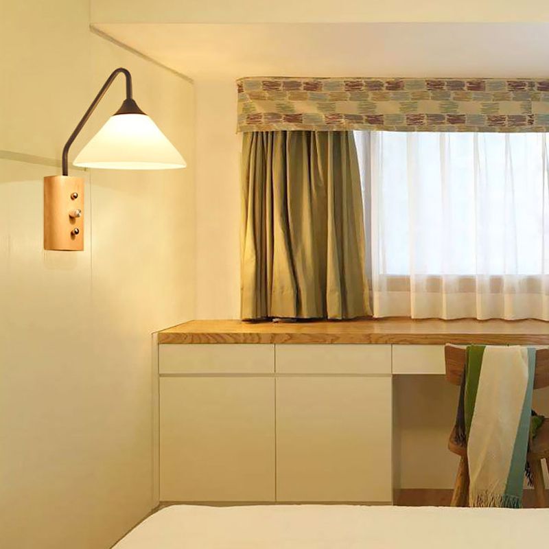 Geometric Shape Wood Wall Lighting Modern Style 1 Light Wall Mounted Light