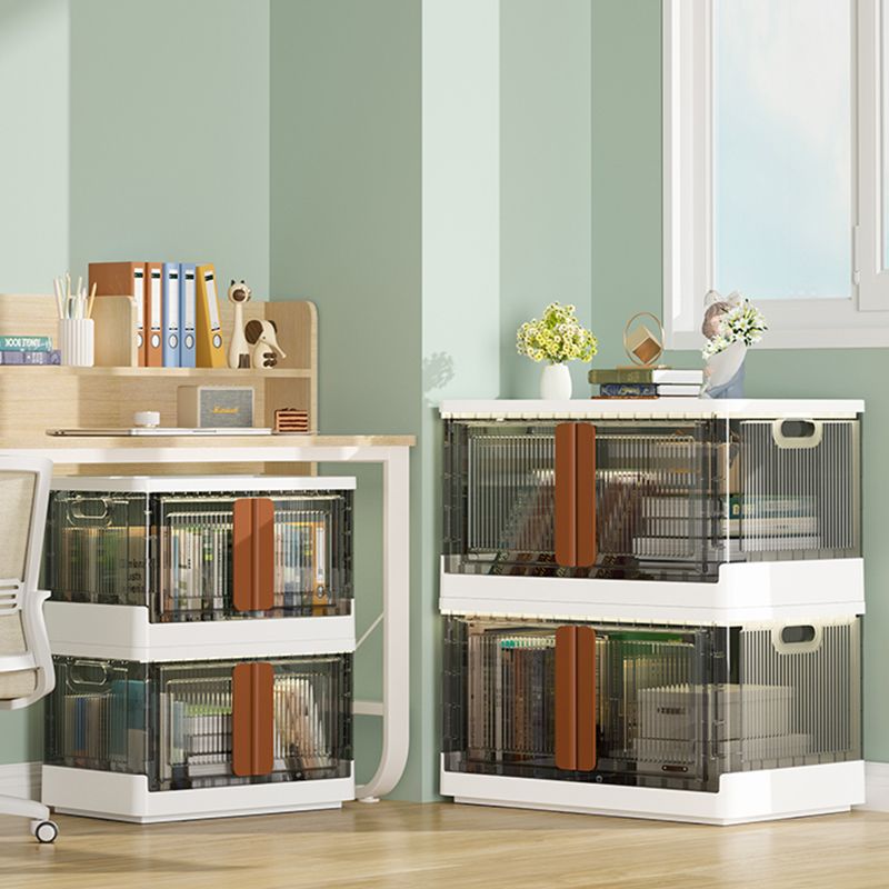 Urban Plastic/Acrylic Shelf Bookcase Folding Bookshelf with Doors