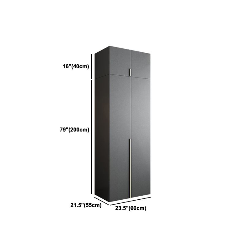 Black Storage Cabinet with Garment Rod Modern Manufactured Wood Cabinet for Bedroom