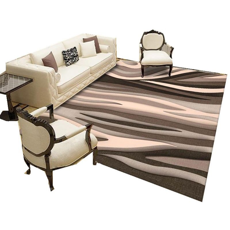 Natuurlijk Zebra gestreepte tapijt polyester Polyester binnen Tapijt Non-slip ruggebied Tapijt voor woonkamer