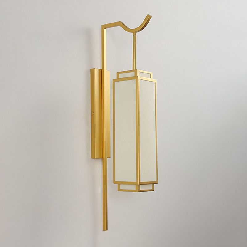 1 Light Geometric Wall Mount Light Modern Fabric Wall Lamp for Bedroom