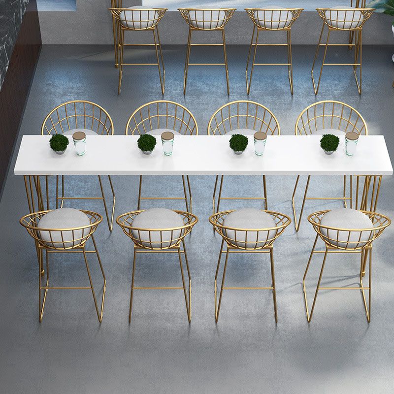 Solid Wood Bar Table Set Glam Rectangle 1/5/9 Pieces Counter Table