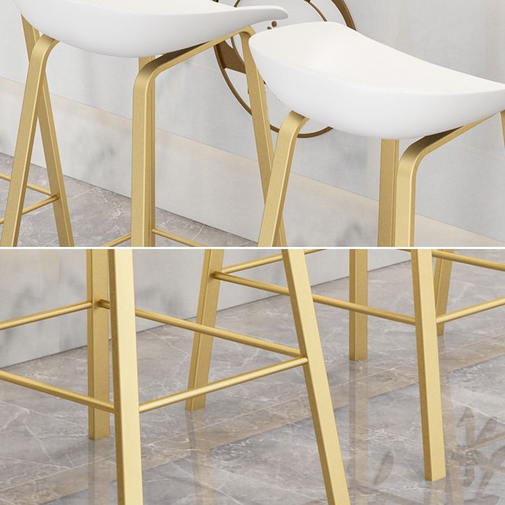 Modern Armless Backrest Counter Stool Iron Cafe Bar Stool with Acrylic Seat