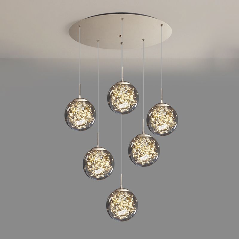 Modern Cascade Pendant Pure Glass Light Foyer Light Indoor Lighting