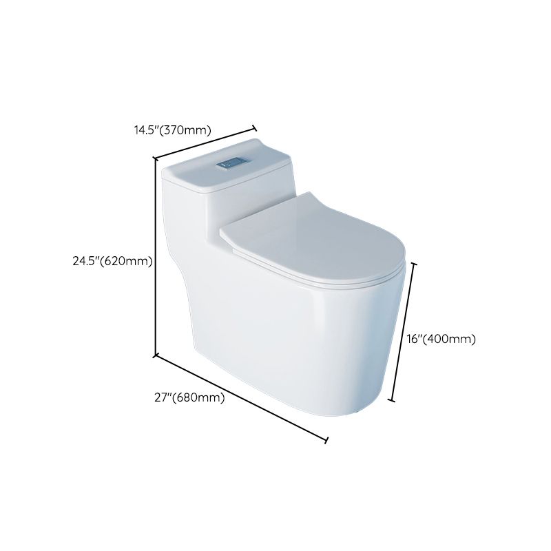 Contemporary One Piece Toilet Floor Mounted White Toilet Bowl for Washroom