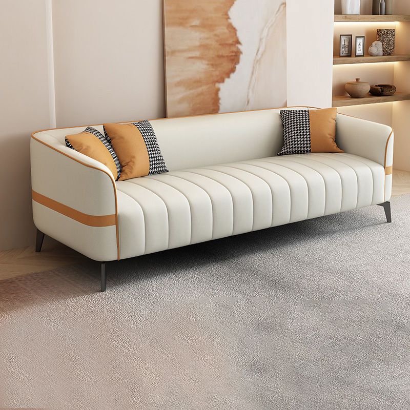 Contemporary Stain Resistant Sofa with Tight Back and Tuxedo Arm