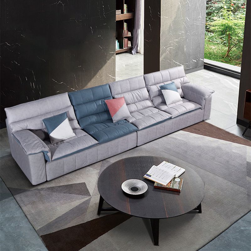 Scandinavian Gray 3/4-seat Sectional Pillow Top Arm Sectional Sofa