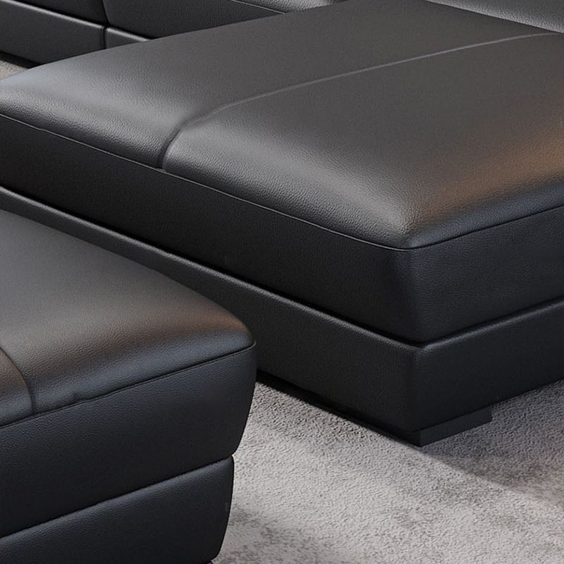 Black Contemporary Cushion Back Sofa/Sectional for Living Room